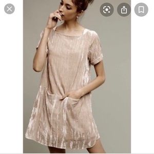 Anthropologie crushed velvet shift dress